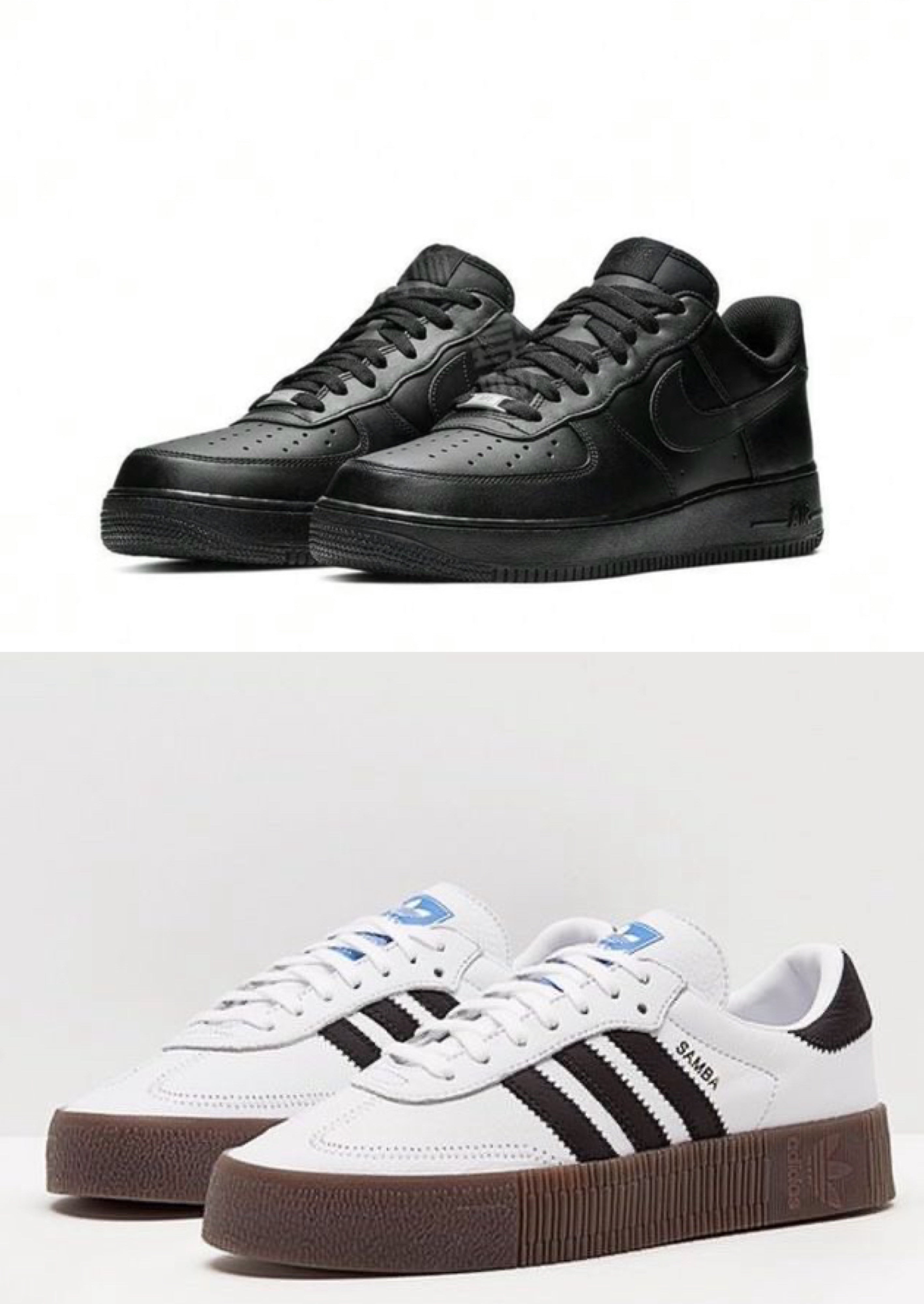 Adidas Samba + Black Airforce 1